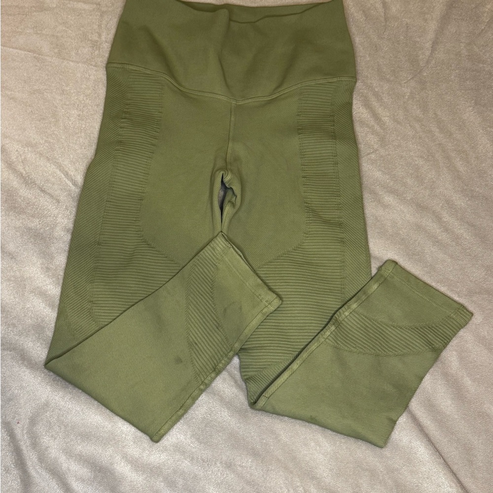 NUX Sage Green Women's Capri Leggings - Picture 2 of 6